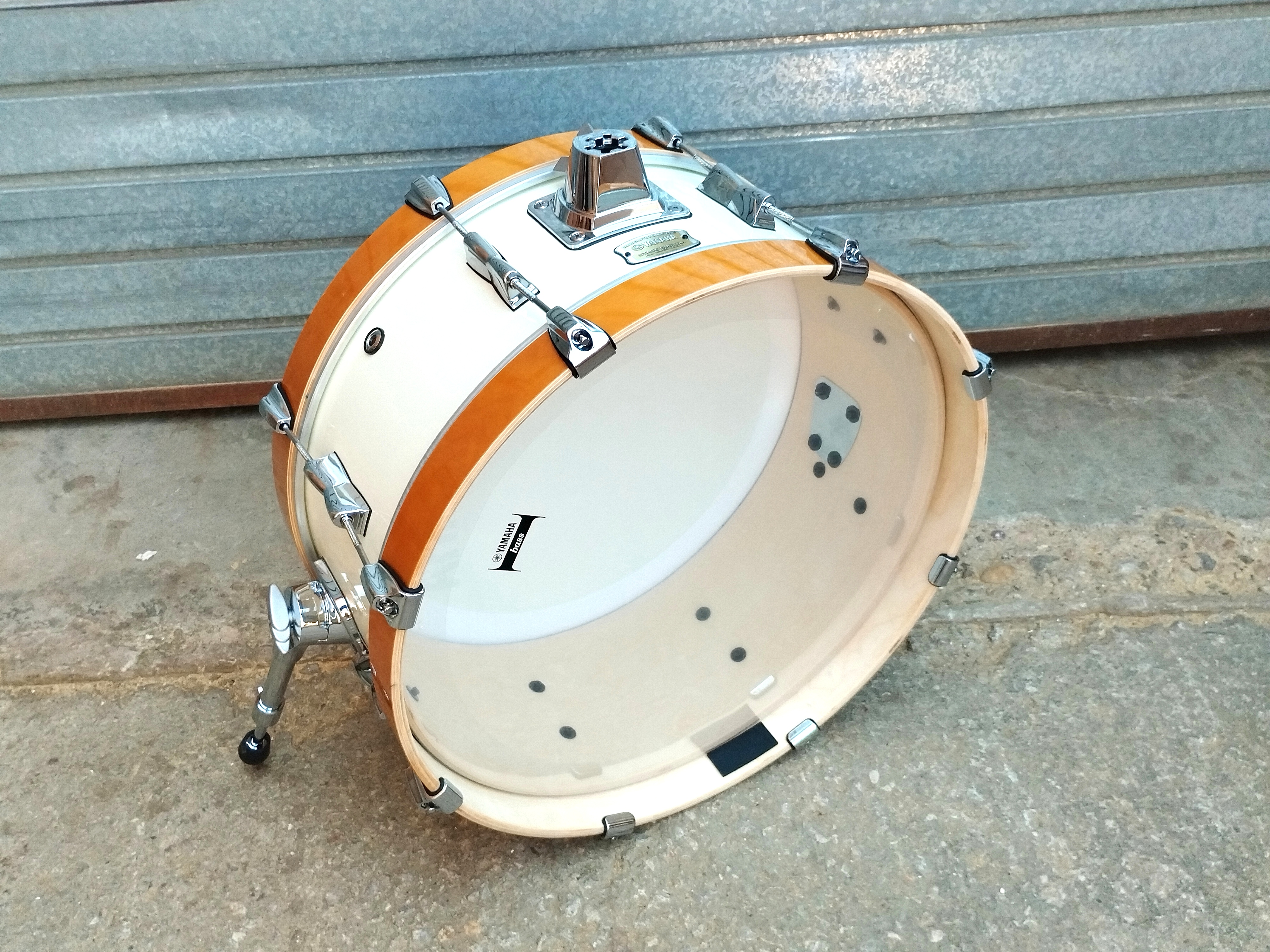 bombo bateria percusion madera clara blanco prof 27 o53 1u